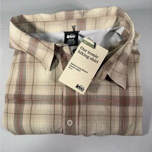REI Co-op Sahara Long Sleeve Hiking Shirt Mens 3XL UPF 50+ Plaid NWT